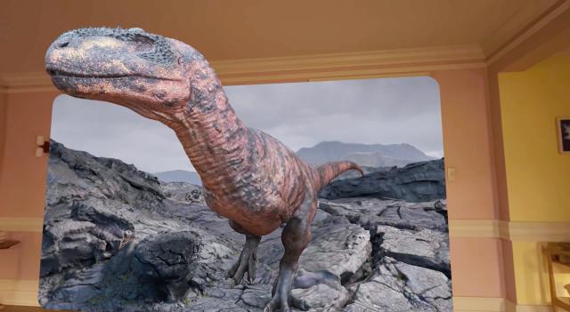 Dinosaurus komt uit de tv