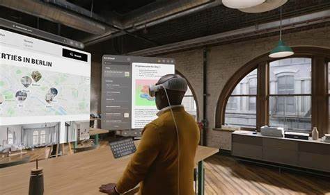 Apple Vision Pro biedt de mogelijkheid om virtuele schermen in de echte wereld te zien
