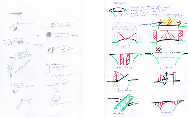 LWG1 - Schetsen van bruggen en tandenborstels